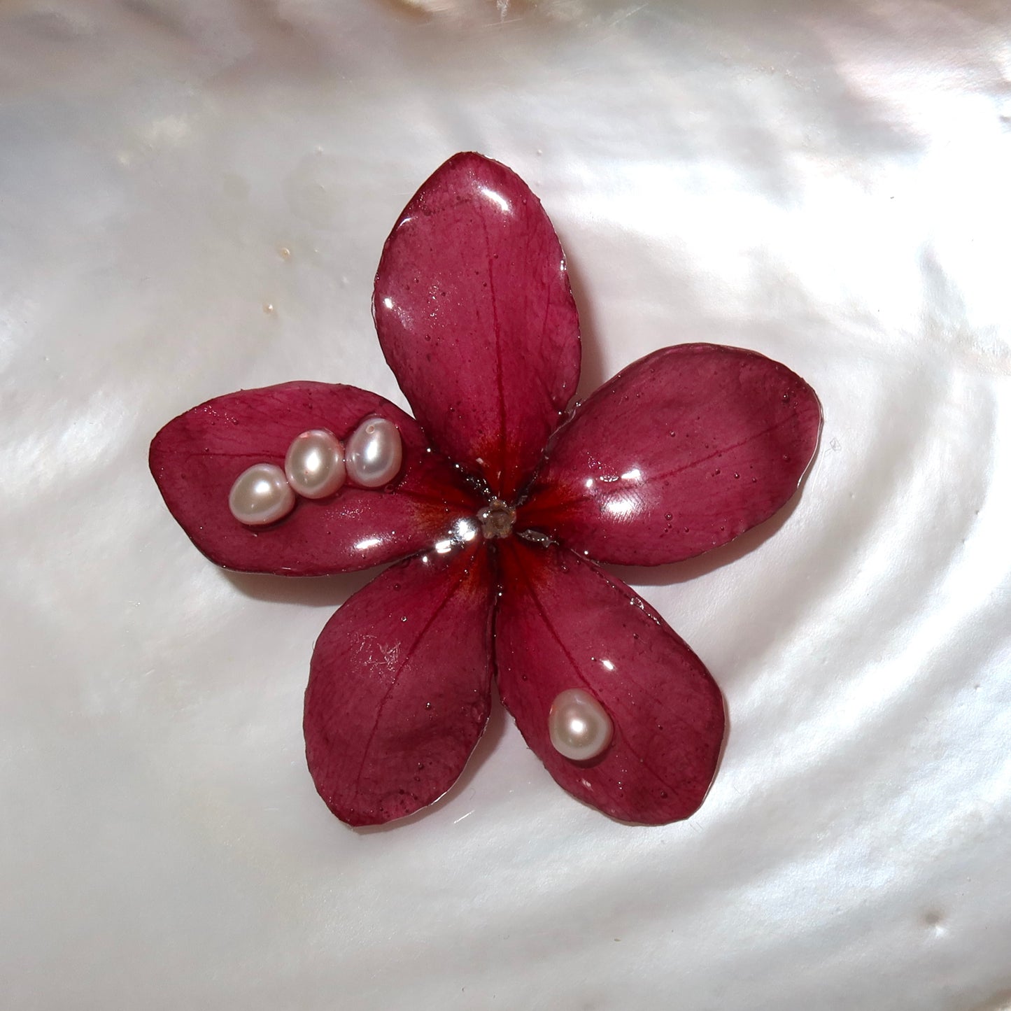 Pink Plumeria Hair Clip