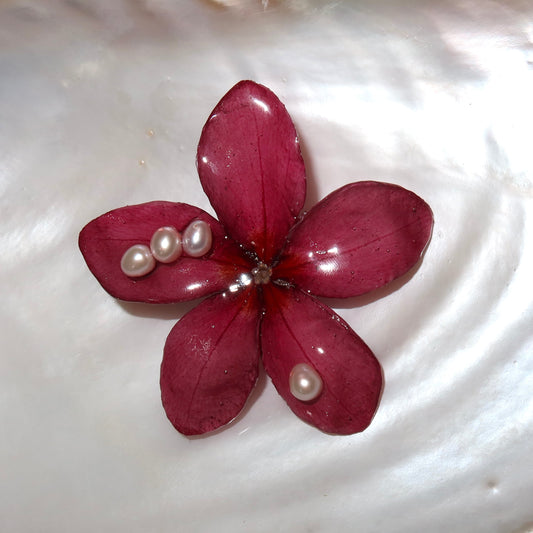 Pink Plumeria Hair Clip